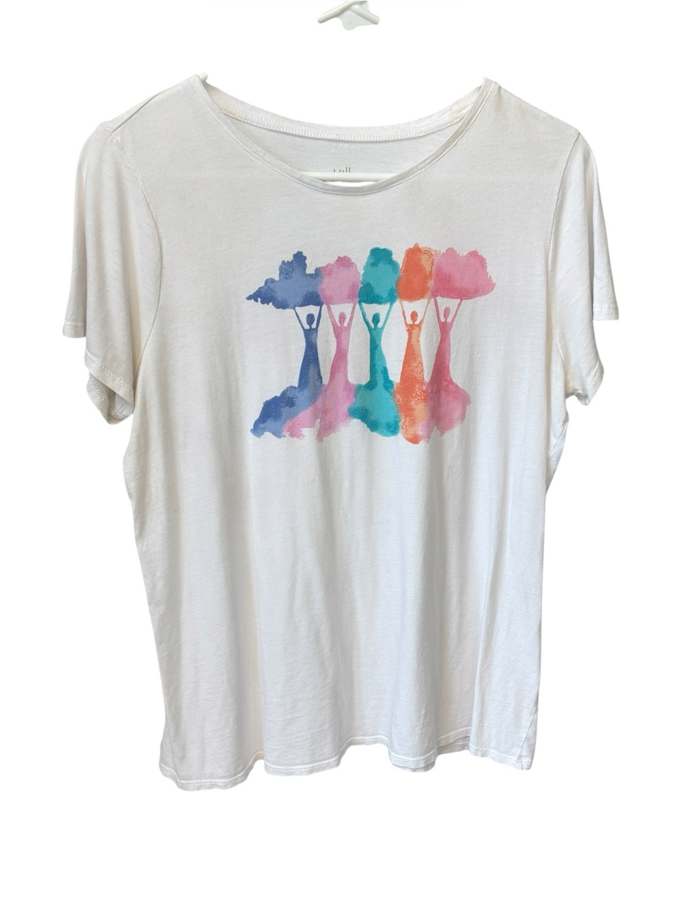 J. Jill Compassion Fund Creativitee Tee Women’s Size Medium White Multicolor